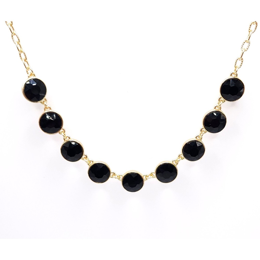 Monet Black Cabochon Choker Necklace 16-18in‎